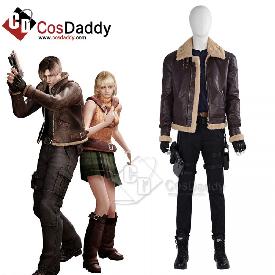 Resident Evil 4 Remake Leon Scott Kennedy Cosplay Costume Halloween Party Suit 9431